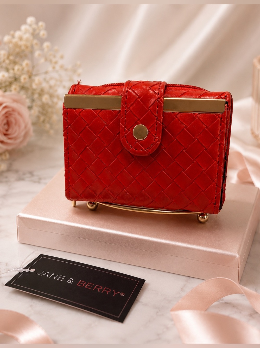 Red Quilted Women's Wallet